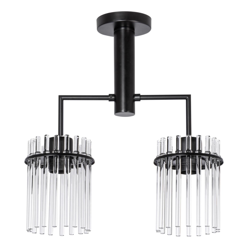 Viseći luster 2xE27/60W/230V crna/prozirna