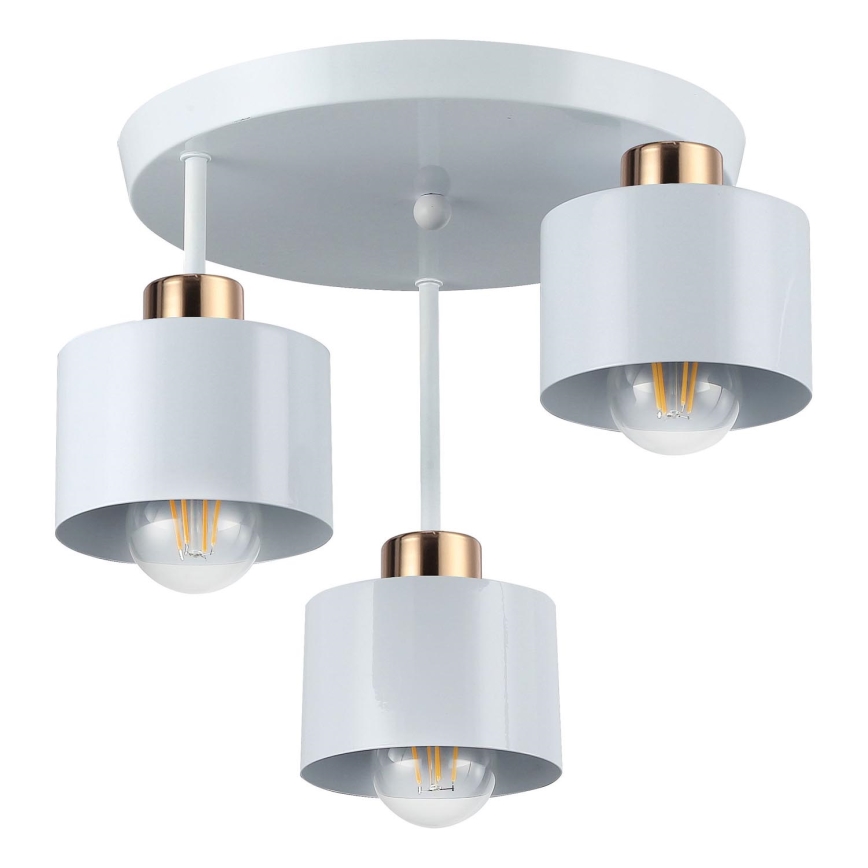 Viseći luster 3xE27/35W/230V pr. 30 cm bijela/zlatna