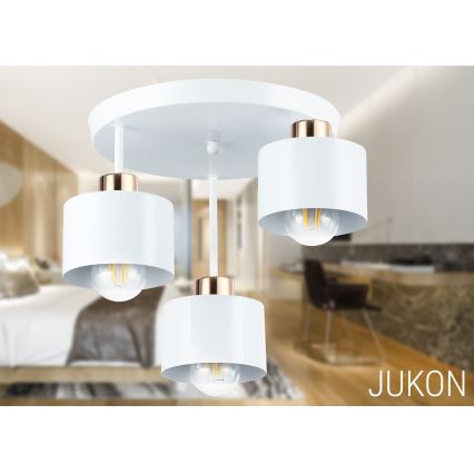Viseći luster 3xE27/35W/230V pr. 30 cm bijela/zlatna