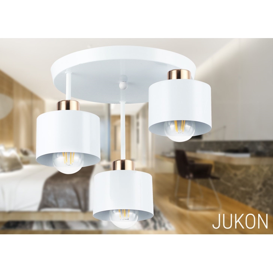 Viseći luster 3xE27/35W/230V pr. 30 cm bijela/zlatna