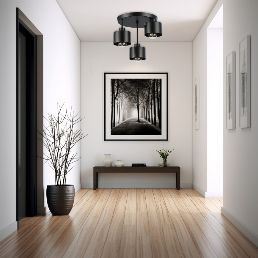 Viseći luster 3xE27/35W/230V pr. 30 cm crna