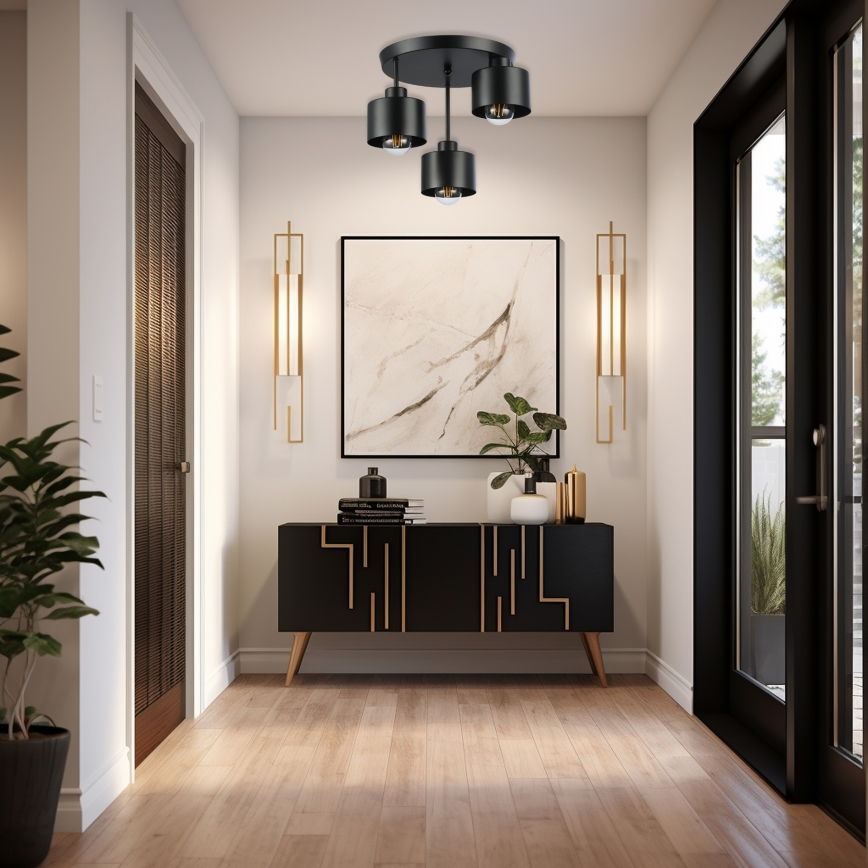 Viseći luster 3xE27/35W/230V pr. 30 cm crna