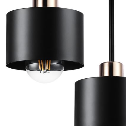 Viseći luster 3xE27/35W/230V pr. 30 cm crna/zlatna