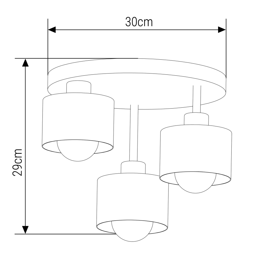 Viseći luster 3xE27/35W/230V pr. 30 cm crna/zlatna