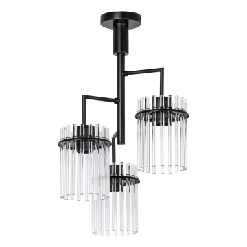 Viseći luster 3xE27/60W/230V crna/prozirna