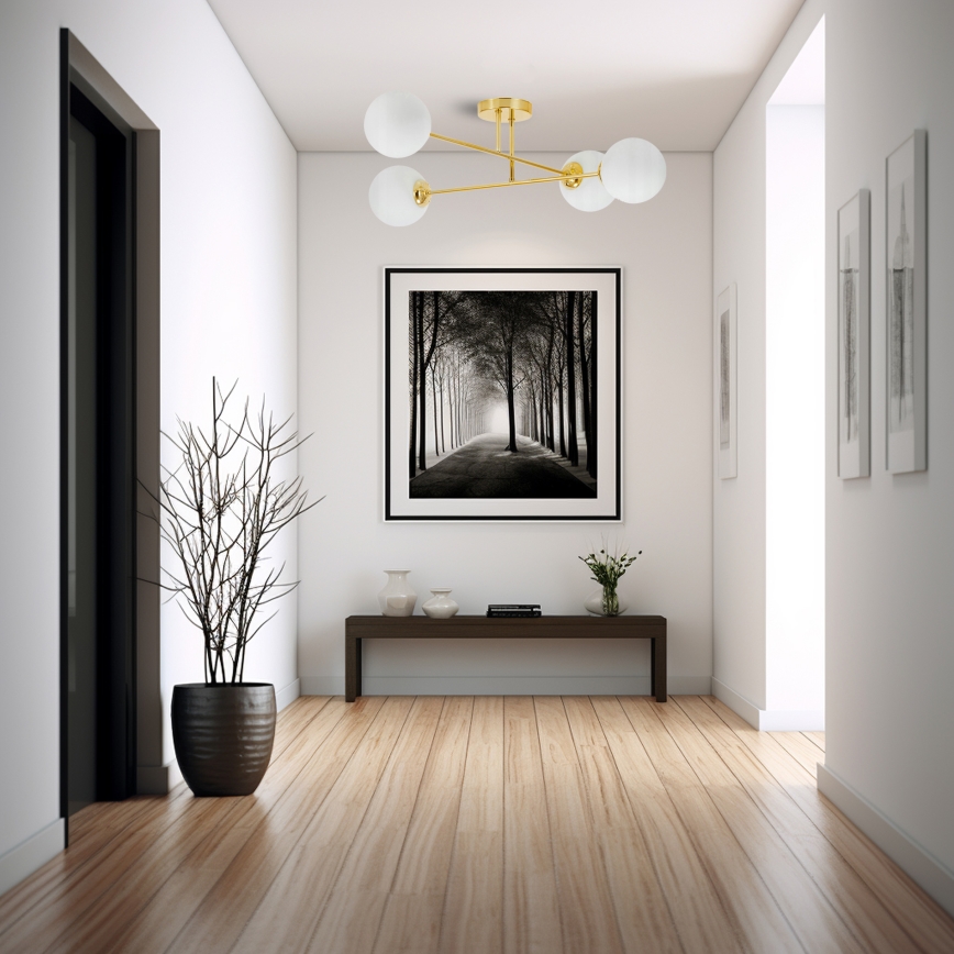 Viseći luster 4xE27/35W/230V pr. 70 cm zlatna