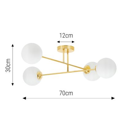 Viseći luster 4xE27/35W/230V pr. 70 cm zlatna