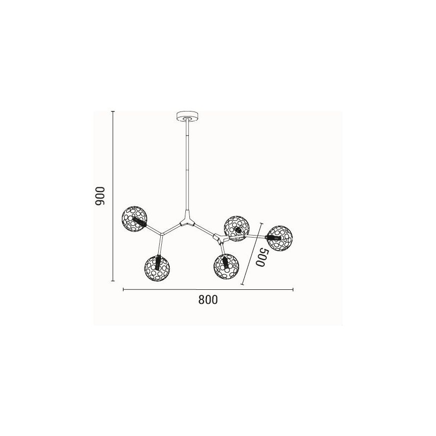 Viseći luster 5xG9/15W/230V siva