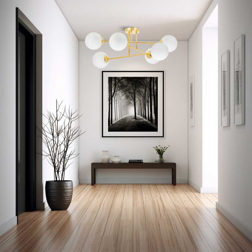 Viseći luster 6xE27/35W/230V pr. 80 cm zlatna