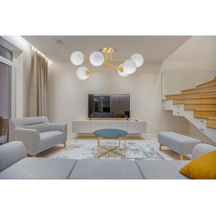 Viseći luster 6xE27/35W/230V pr. 80 cm zlatna