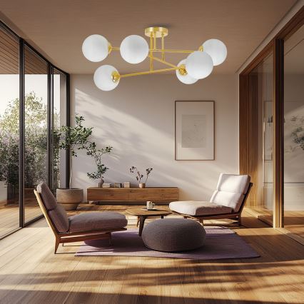 Viseći luster 6xE27/35W/230V pr. 80 cm zlatna