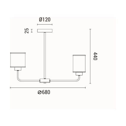 Viseći luster 6xE27/60W/230V