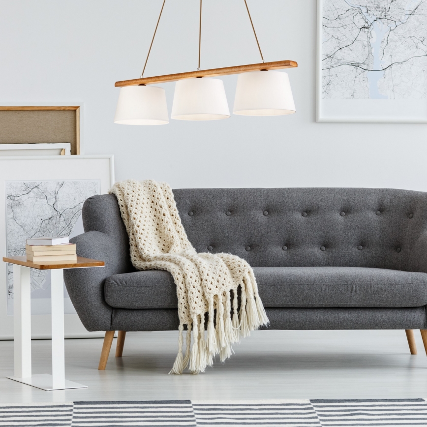 Viseći luster AIDA na kabelu 3x E27/60W/230V Ø 25 cm hrast