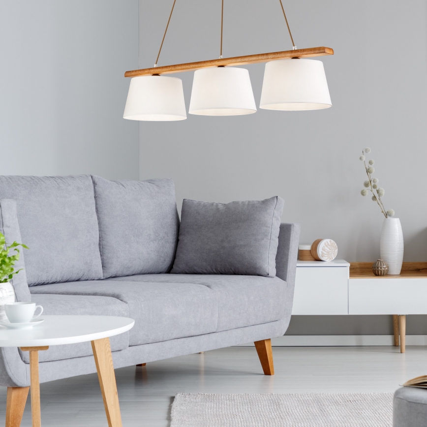 Viseći luster AIDA na kabelu 3x E27/60W/230V Ø 25 cm hrast