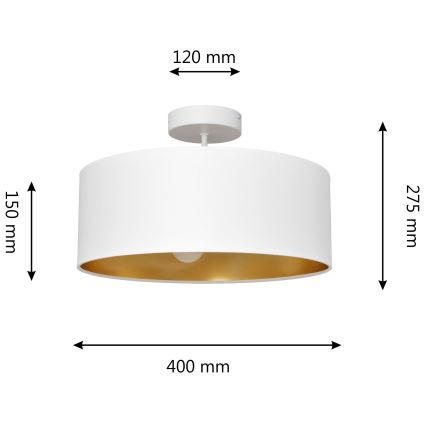 Viseći luster ALBA 3xE27/15W/230V bijela/zlatna