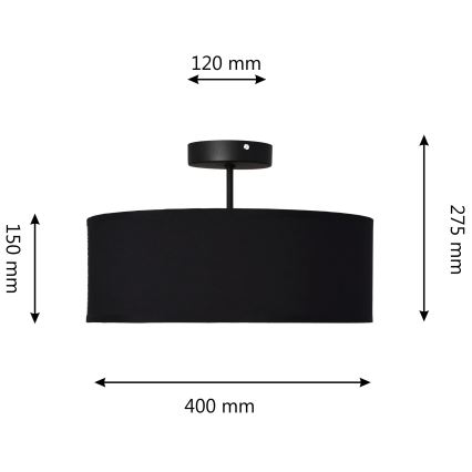 Viseći luster ALBA 3xE27/15W/230V crna