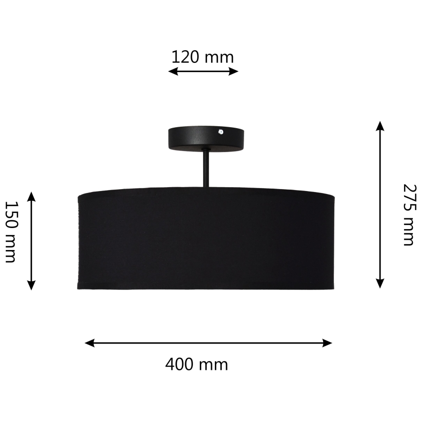 Viseći luster ALBA 3xE27/15W/230V crna