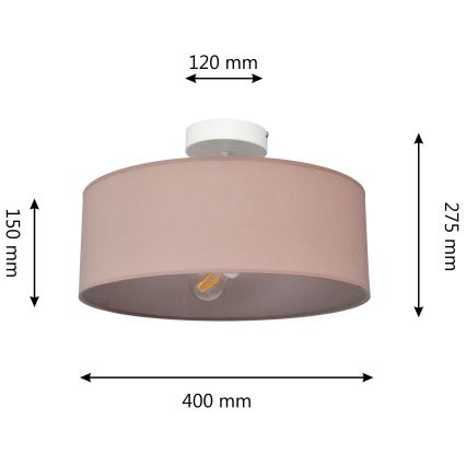 Viseći luster ALBA 3xE27/15W/230V ružičasta