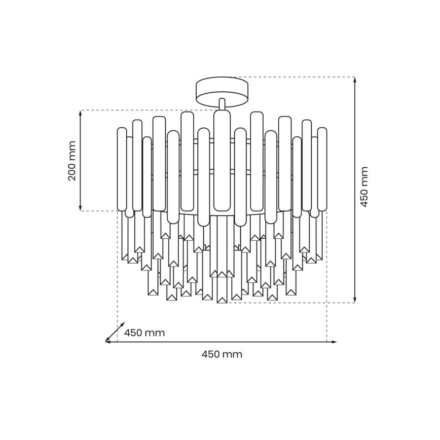 Viseći luster ASPEN 6xE14/40W/230V mat krom