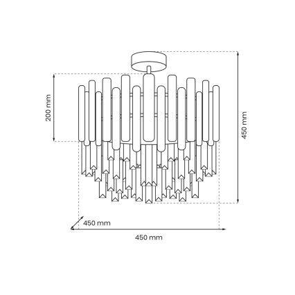 Viseći luster ASPEN 6xE14/40W/230V zlatna