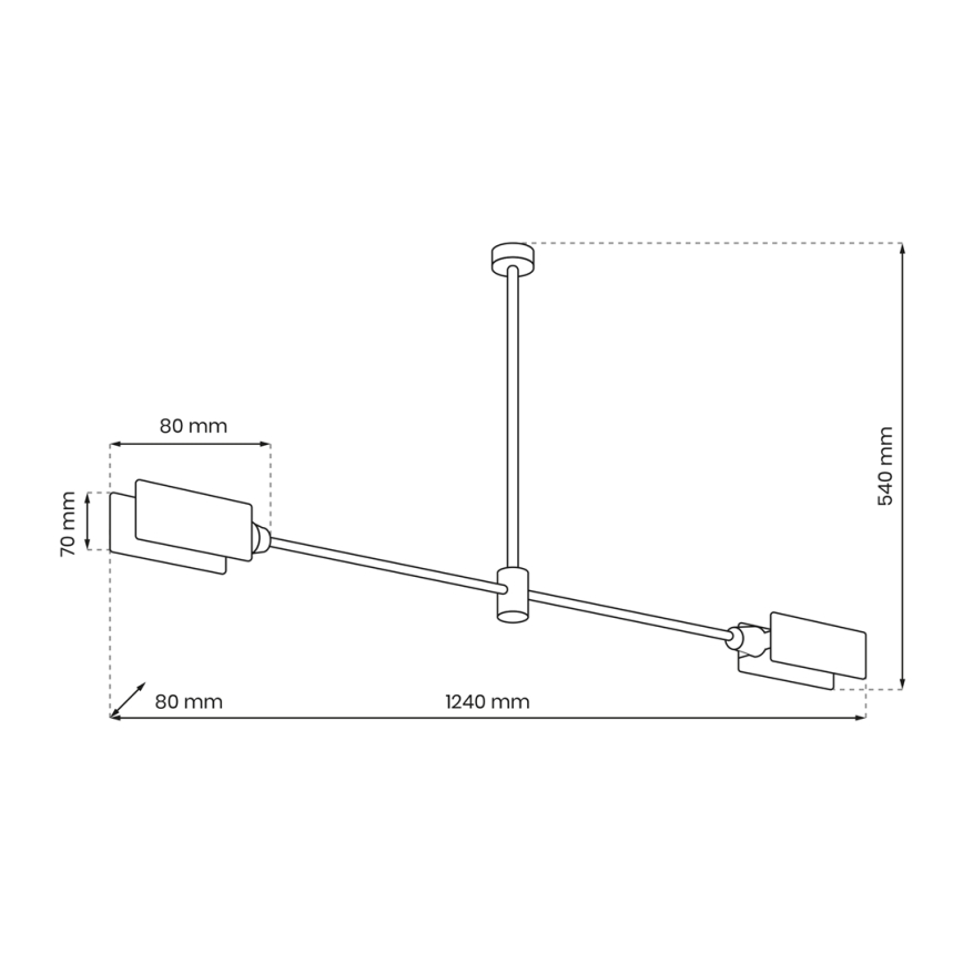 Viseći luster ASTRA 2xE27/60W/230V crna