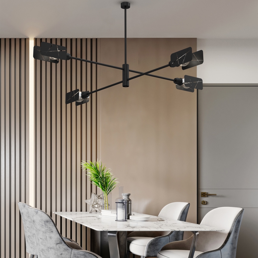 Viseći luster ASTRA 4xE27/60W/230V crna