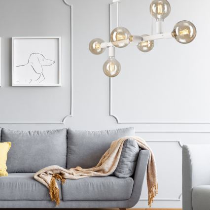 Viseći luster ASTRID 6xE27/60W/230V bijela