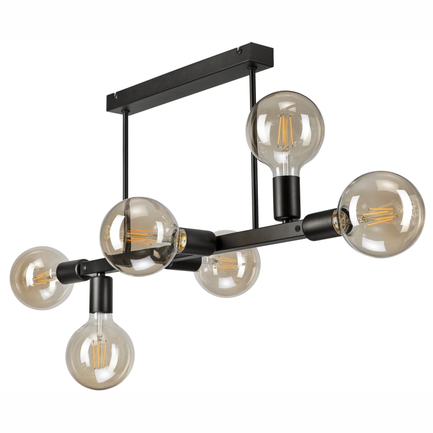 Viseći luster ASTRID 6xE27/60W/230V crna
