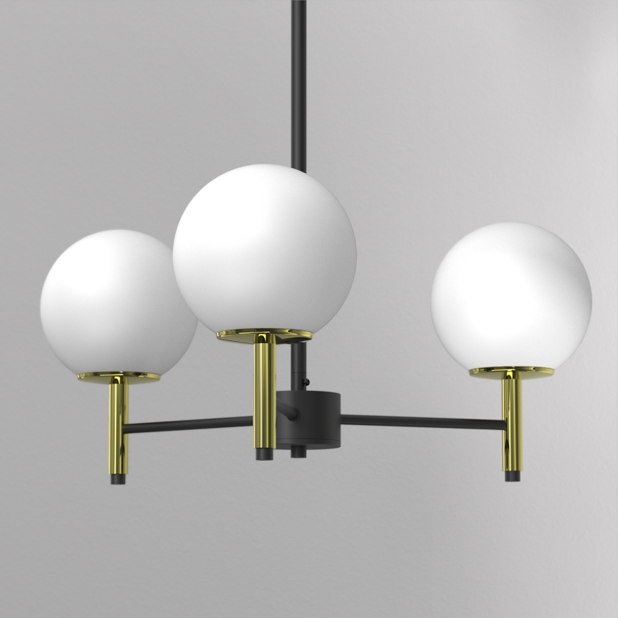 Viseći luster AWINION 3xE27/15W/230V bijela/zlatna/crna