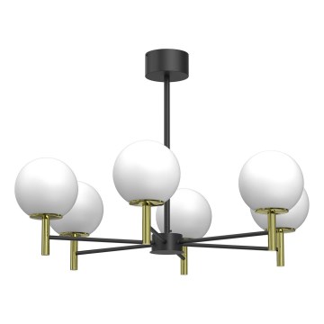 Viseći luster AWINION 6xE27/15W/230V bijela/zlatna/crna