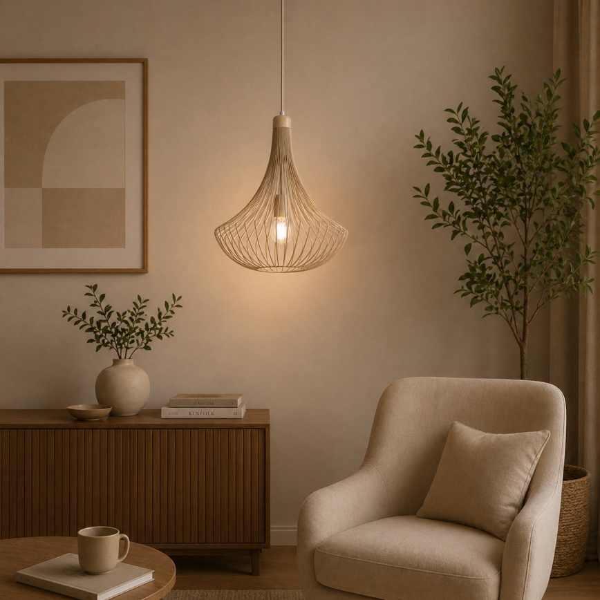 Viseći luster BALERINA 1xE27/15W/230V bež