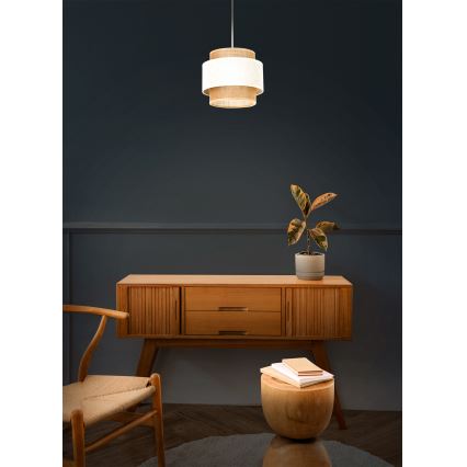 Viseći luster BOHO na sajli 1xE27/60W/230V Ø 20 cm krem/juta