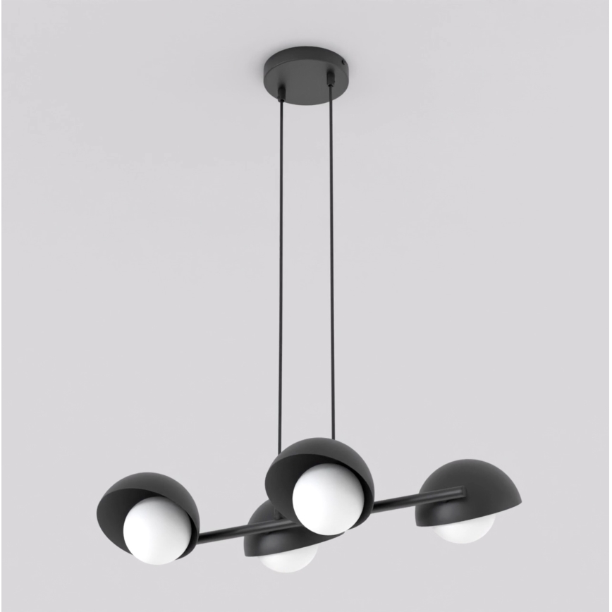 Viseći luster BOOM na sajli, 4 x G9, 8 W, 230 V, crni