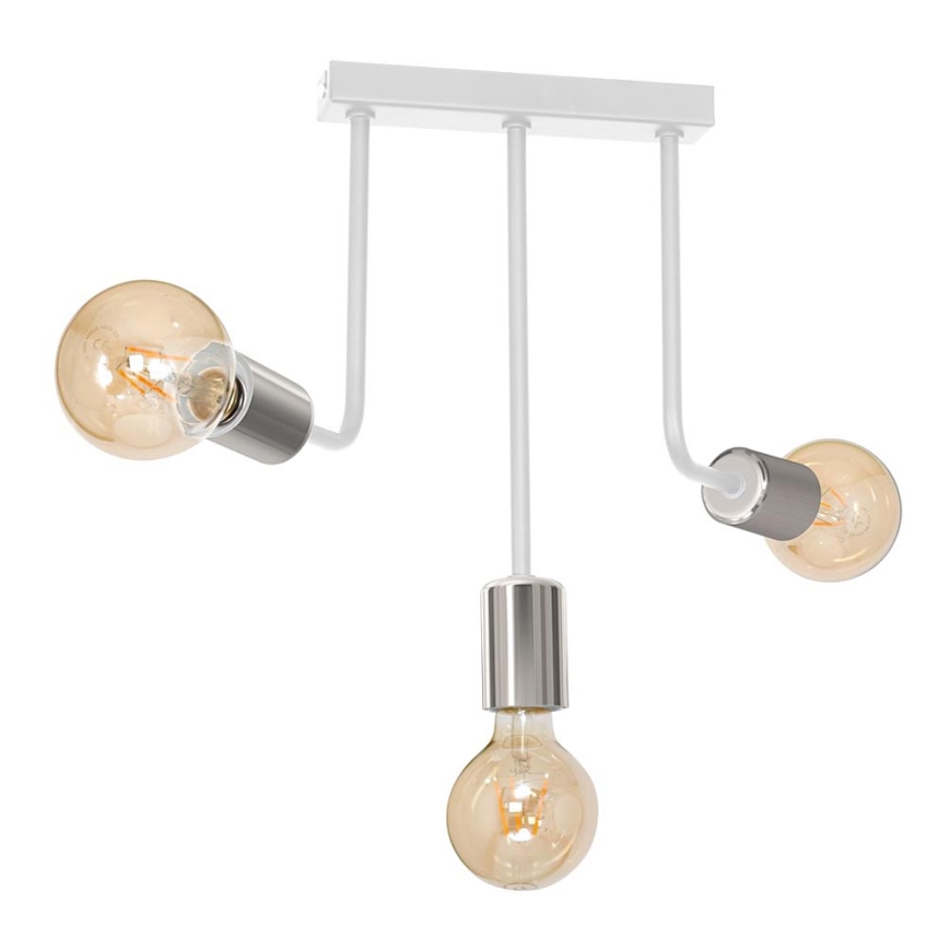 Viseći luster CANDELA 3xE27/15W/230V bijela/sjajni krom