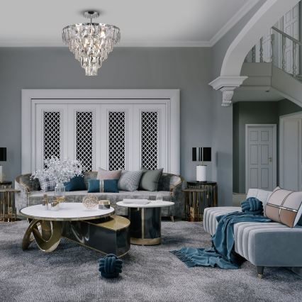 Viseći luster CHELSEA 6xE14/40W/230V pr. 50 cm sjajni krom