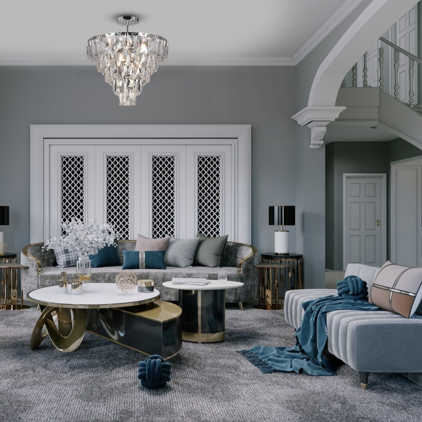 Viseći luster CHELSEA 6xE14/40W/230V pr. 50 cm sjajni krom