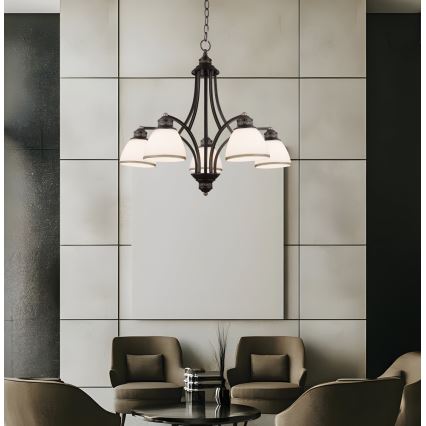 Viseći luster CLAIR na kabelu, 5xE27/60W/230V, promjer 65 cm, brončani