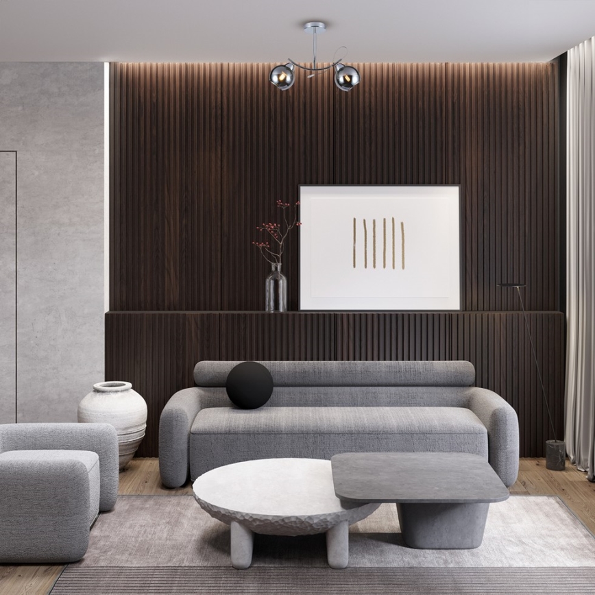 Viseći luster CONNOR 2xE27/15W/230V sjajni krom/siva
