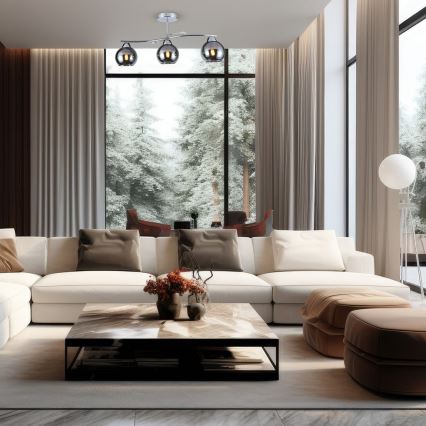 Viseći luster CONNOR 3xE27/15W/230V sjajni krom/siva