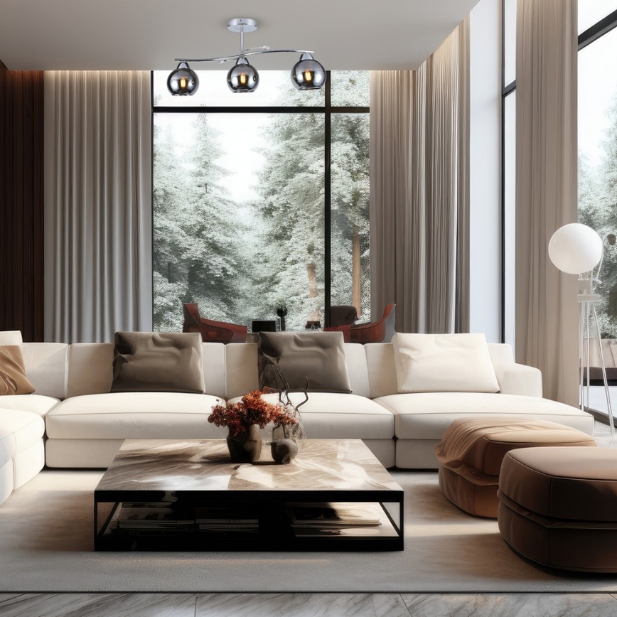 Viseći luster CONNOR 3xE27/15W/230V sjajni krom/siva