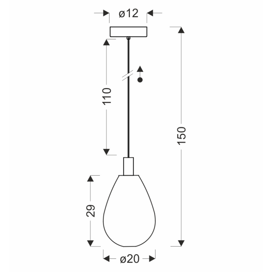 Viseći luster DENSO 1xG9/5W/230V, promjer 20 cm, crni krom