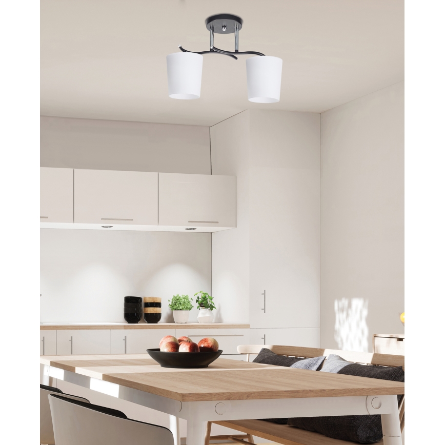 Viseći luster ESNYR 2xE27/40W/230V crna/bijela