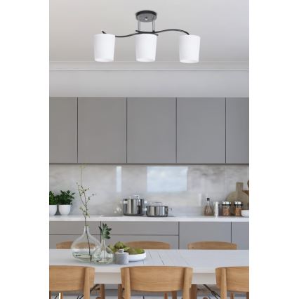 Viseći luster ESNYR 3xE27/40W/230V crna/bijela