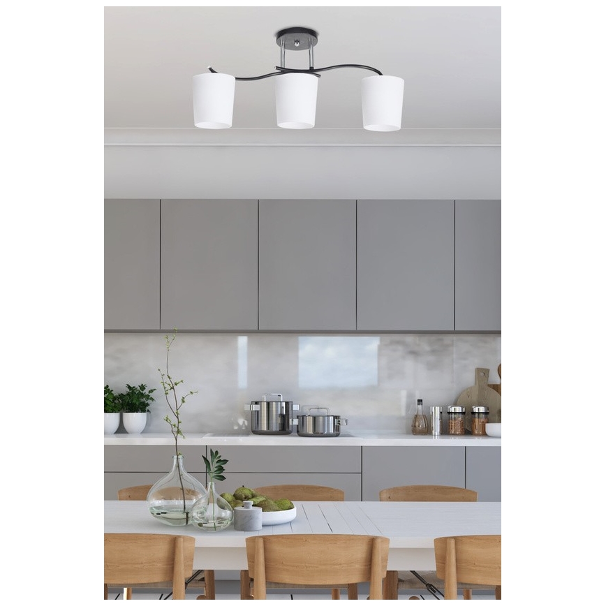 Viseći luster ESNYR 3xE27/40W/230V crna/bijela
