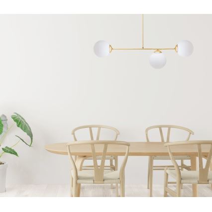 Viseći luster FIRA 3xE27/60W/230V zlatna