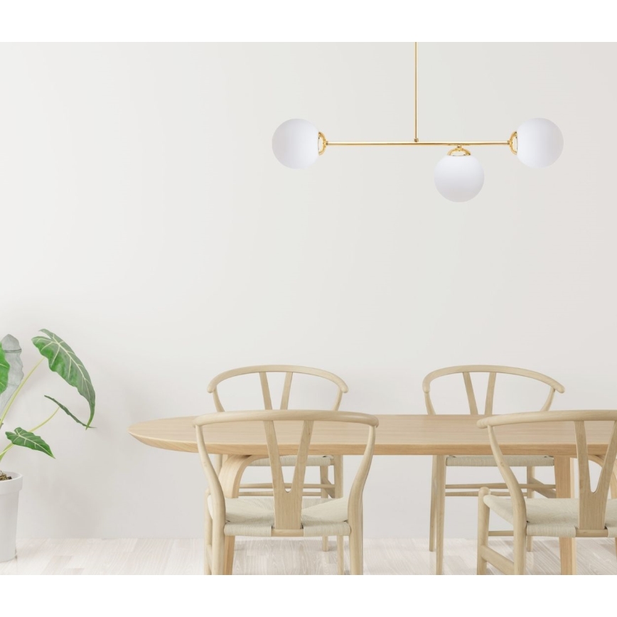 Viseći luster FIRA 3xE27/60W/230V zlatna