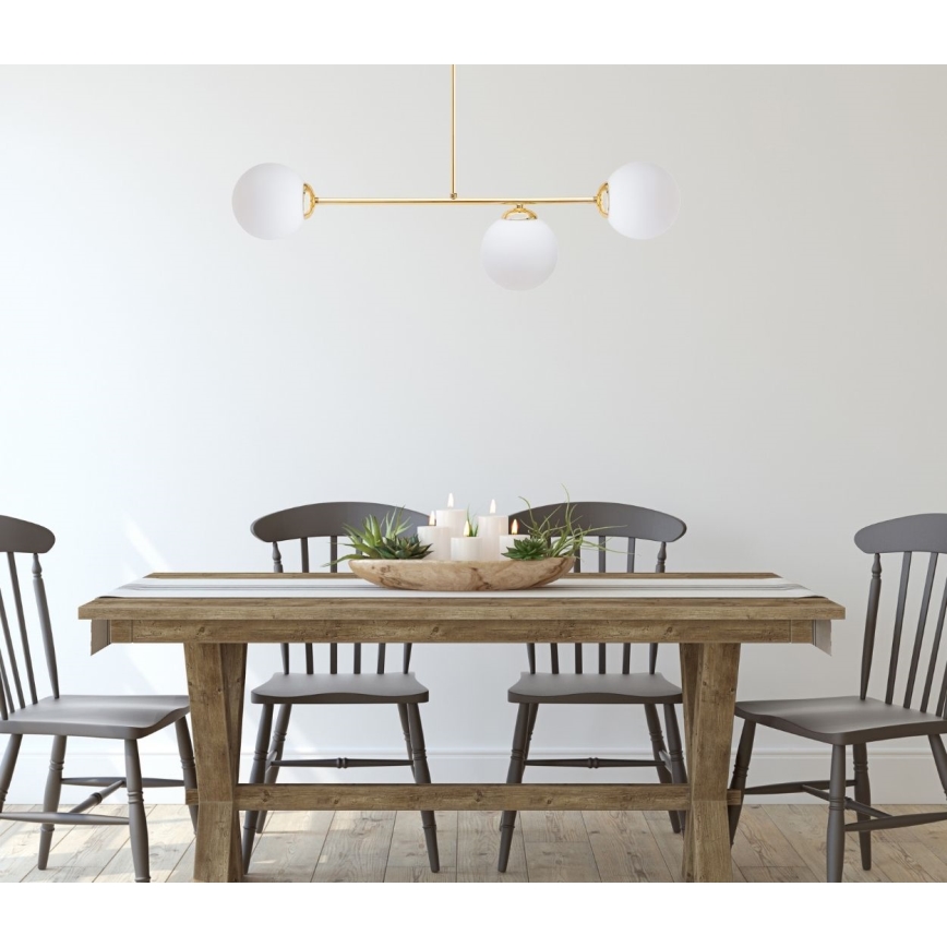 Viseći luster FIRA 3xE27/60W/230V zlatna