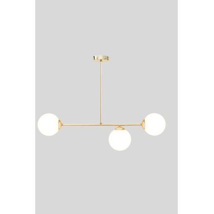 Viseći luster FIRA 3xE27/60W/230V zlatna