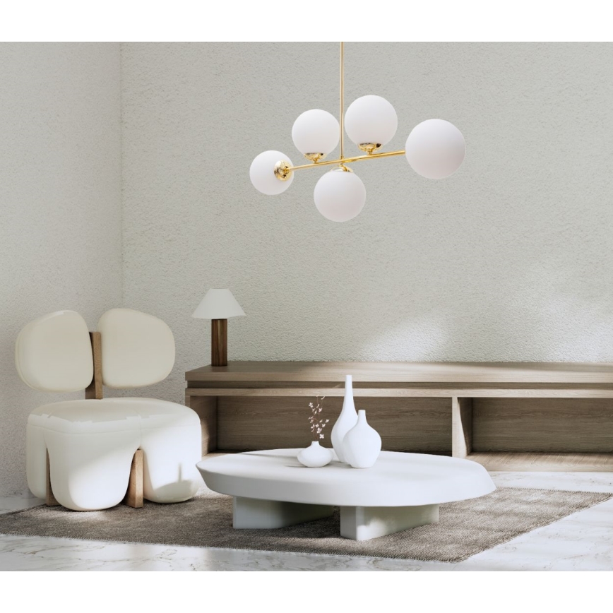 Viseći luster FIRA 5xE27/60W/230V zlatna