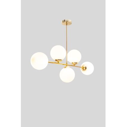 Viseći luster FIRA 5xE27/60W/230V zlatna